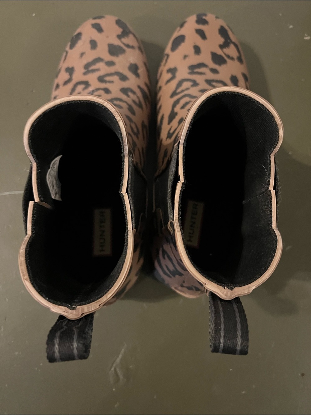 Hunter Leopard Print Brown & Black Chelsea Rain Boot - Picture 7 of 7